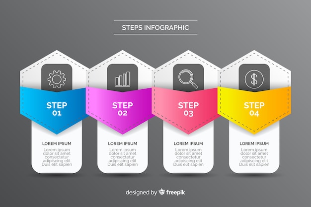 Free vector steps style infographic for business