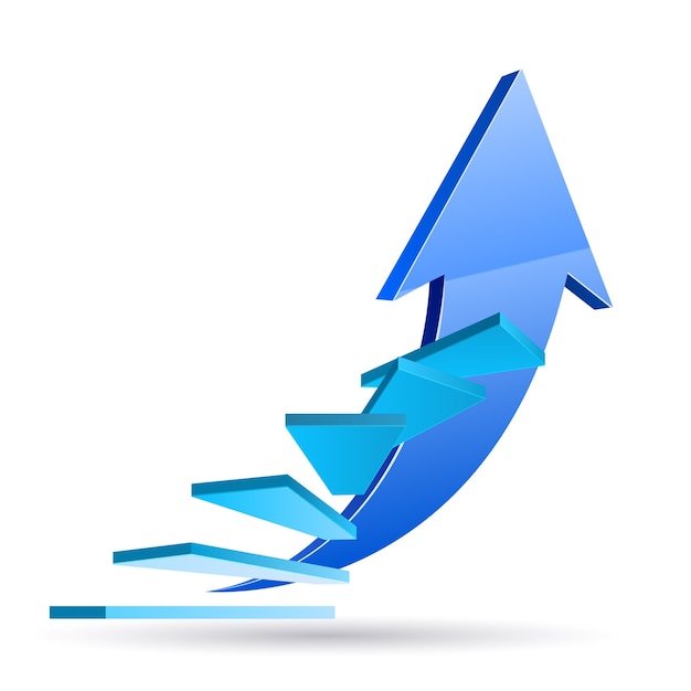 Passi per il successo, scale per trarre profitto dal bianco