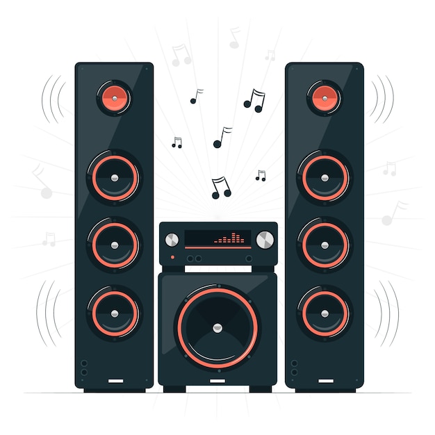 Free vector stereo speakers concept illustration