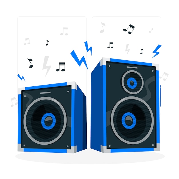 Stereo speakers concept illustration