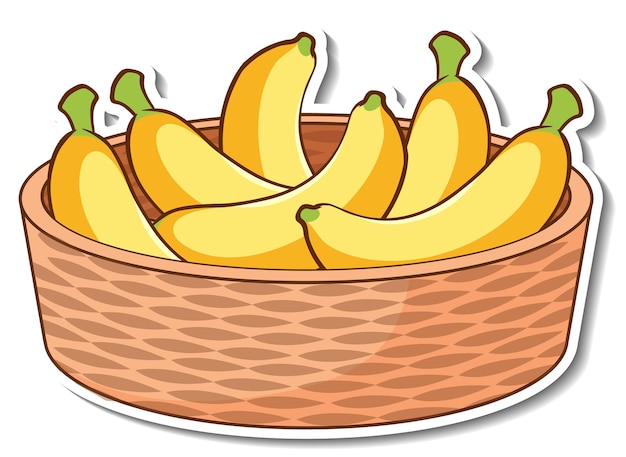 Sticker basket with many bananas