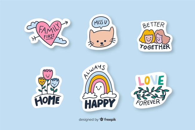 Free vector sticker to decorate different types of photos