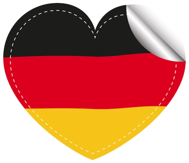 Vettore gratuito design adesivo per bandiera della germania