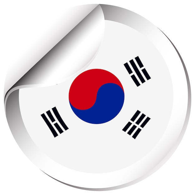 Free vector sticker design for flag of south korea