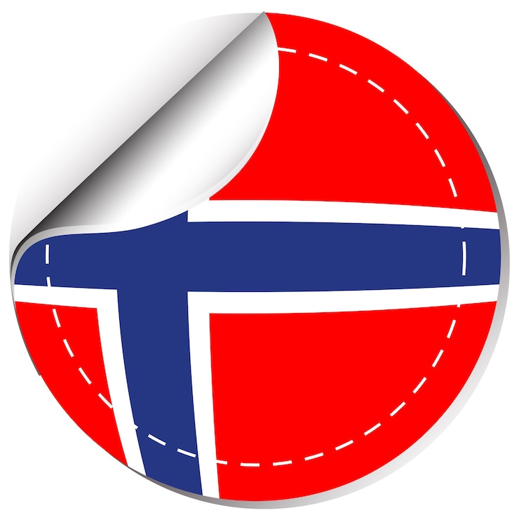 無料Vector ノルウェー国旗のステッカーデザイン