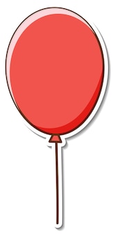 고립 된 빨간 풍선 스티커 디자인