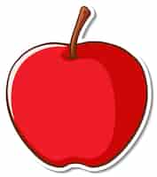Free vector sticker design with an apple isolated