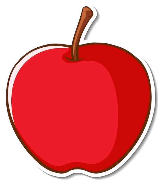 Sticker design with an apple isolated