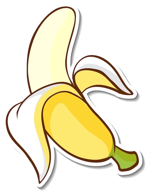 Free vector sticker design with a banana isolated