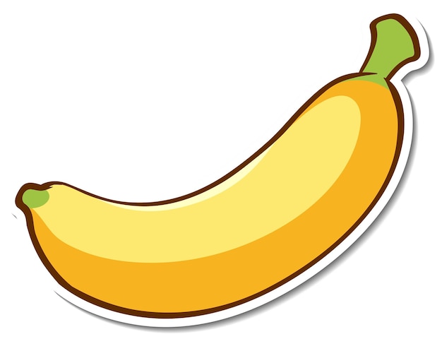 Free vector sticker design with a banana isolated