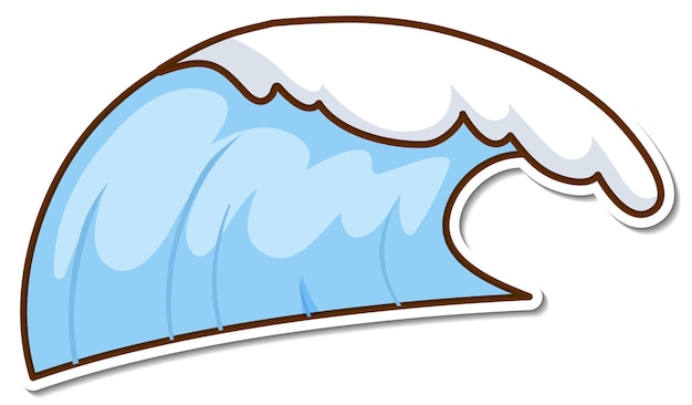 Sticker design with beach water wave isolated