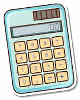 Free vector sticker design with a calculator isolated