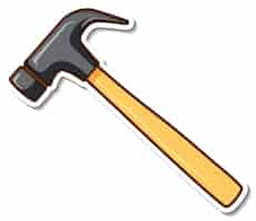 Free vector sticker design with claw hammer isolated