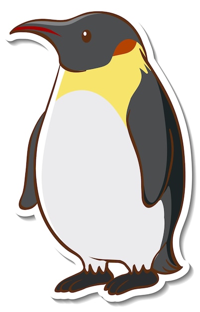 Free vector sticker design with a cute penguin isolated