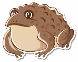 Free vector sticker design with cute toad isolated