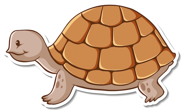 Free vector sticker design with cute turtle isolated