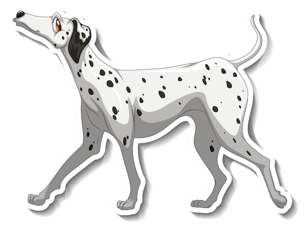 Free vector sticker design with dalmatian dog isolated