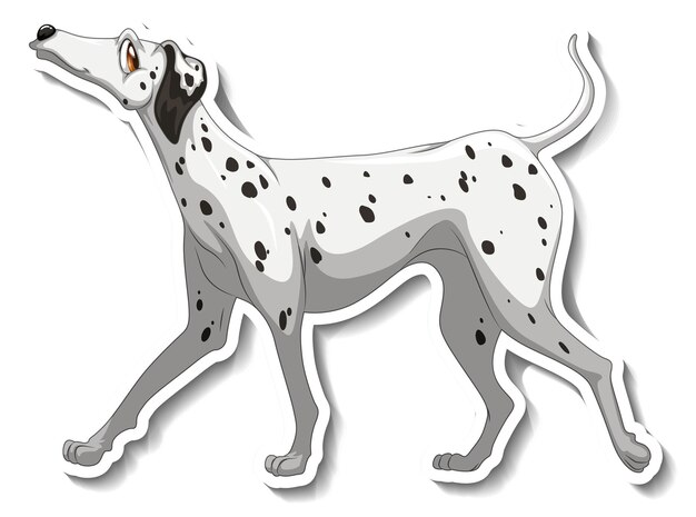 Sticker design with dalmatian dog isolated