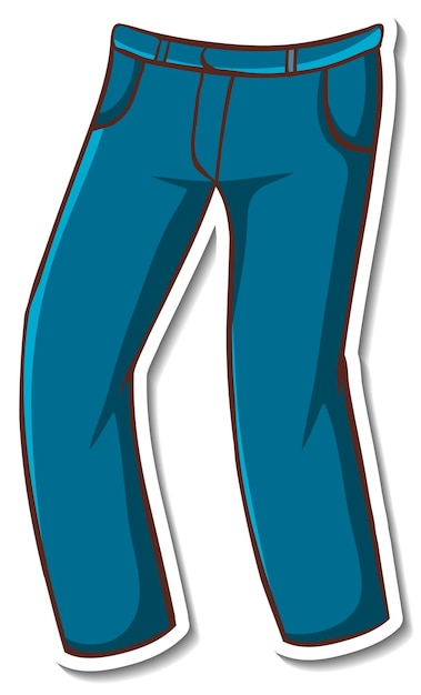 Sticker design with denim jeans pants isolated