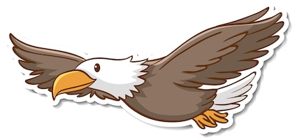 Sticker design with an eagle isolated