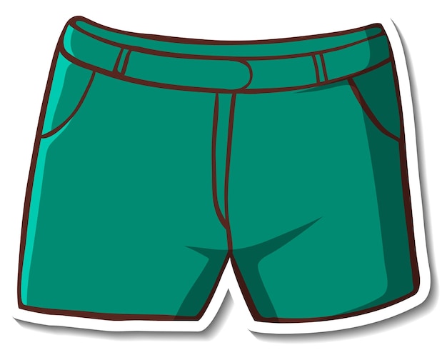 Sticker design with green shorts isolated