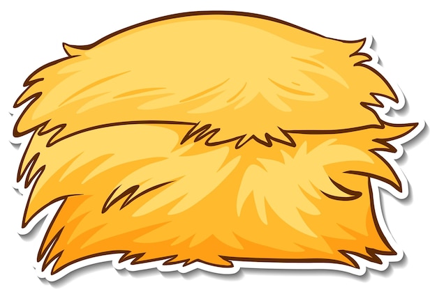 Free vector sticker design with haystack isolated