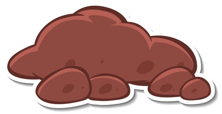 Free Vector sticker design with heap of soil isolated