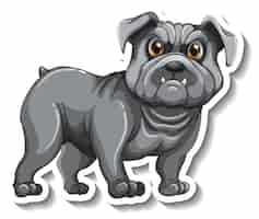 Free vector sticker design with a pug dog isolated