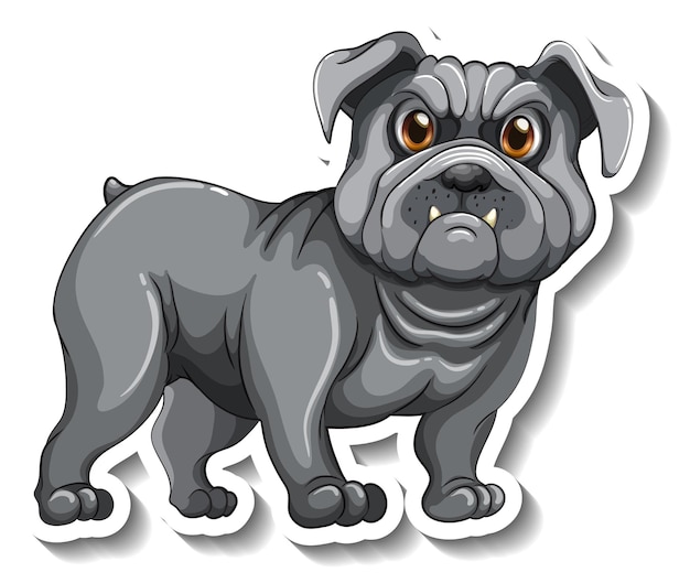 Sticker design with a pug dog isolated