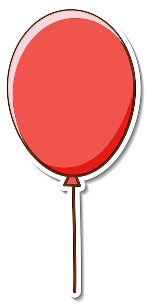 Sticker design with a red balloon isolated