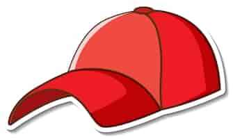 Free vector sticker design with red baseball cap isolated