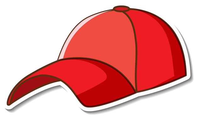 分離された赤い野球帽のステッカーデザイン