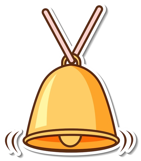 Sticker design with ringing bell isolated