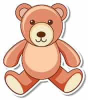 Free vector sticker design with a teddy bear isolated