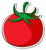 Free vector sticker design with tomato isolated