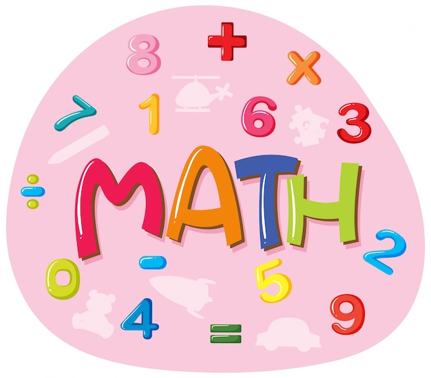 Free vector sticker design for word math