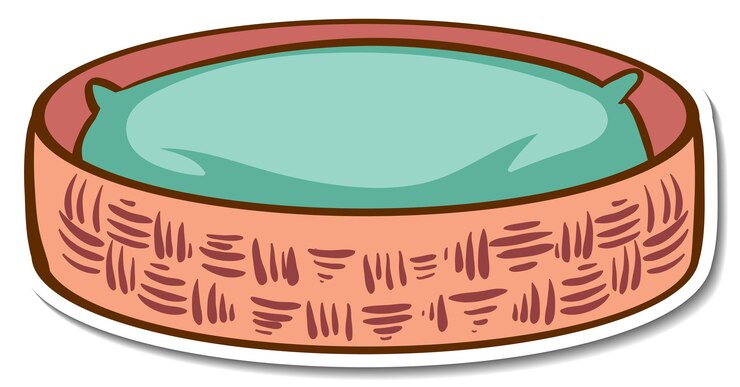 Free Vector sticker dog bed on white