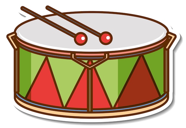 Vettore gratuito strumento musicale a tamburo adesivo