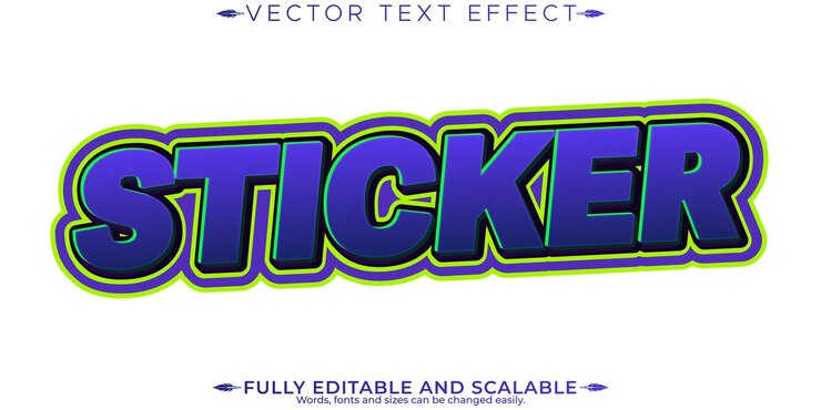 Free Vector sticker editable text effect editable retro and 90s text style