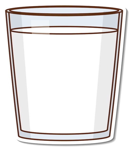 Free vector sticker glass of orange juice on white background