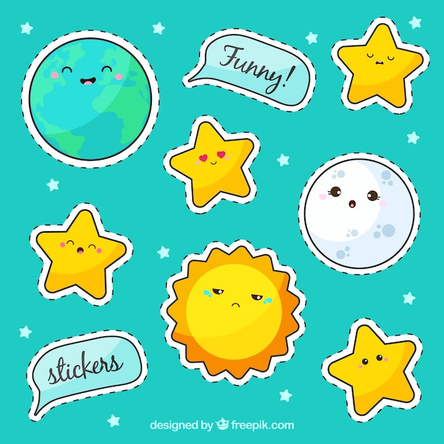 Free vector sticker pack with stars