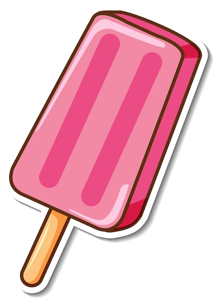 Sticker stecco gelato alla fragola