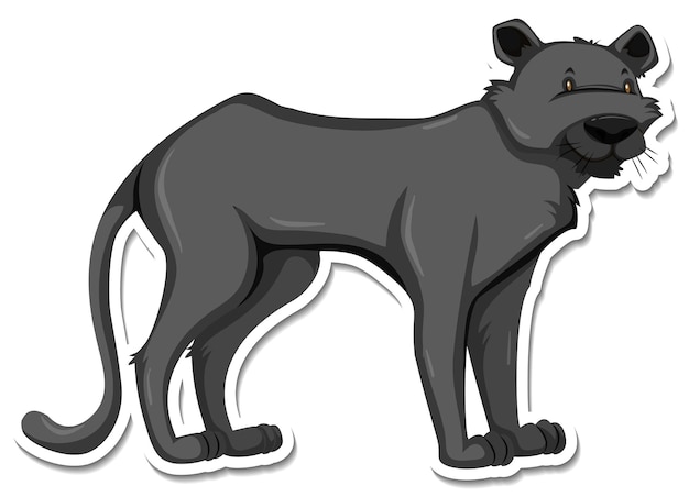 Шаблон стикера мультяшного персонажа черной пантеры