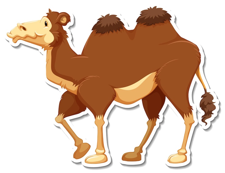 Free Vector a sticker template of camel cartoon character