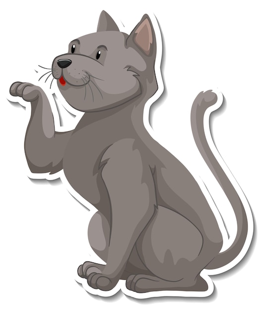 A sticker template of cat cartoon character