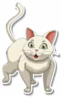 Free vector a sticker template of cat cartoon character