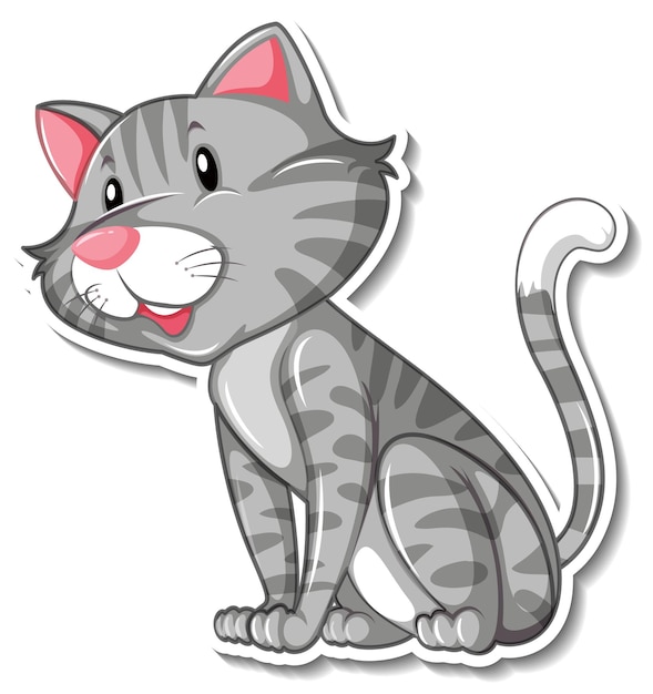 고양이 만화 캐릭터의 스티커 템플릿
