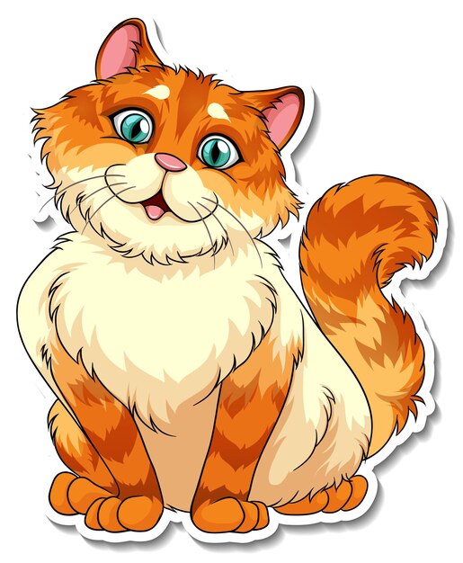 A sticker template of cat cartoon character