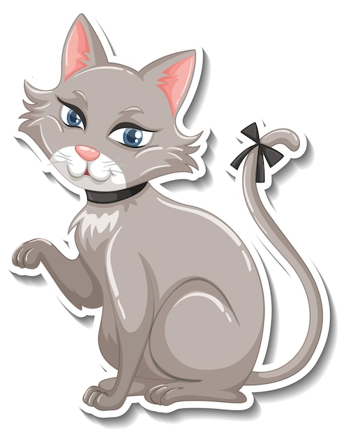 A sticker template of cat cartoon character