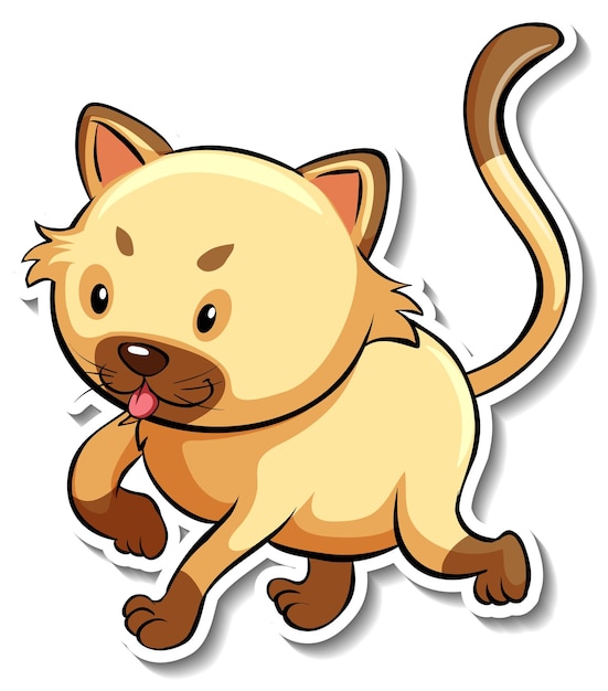 A sticker template of cat cartoon character